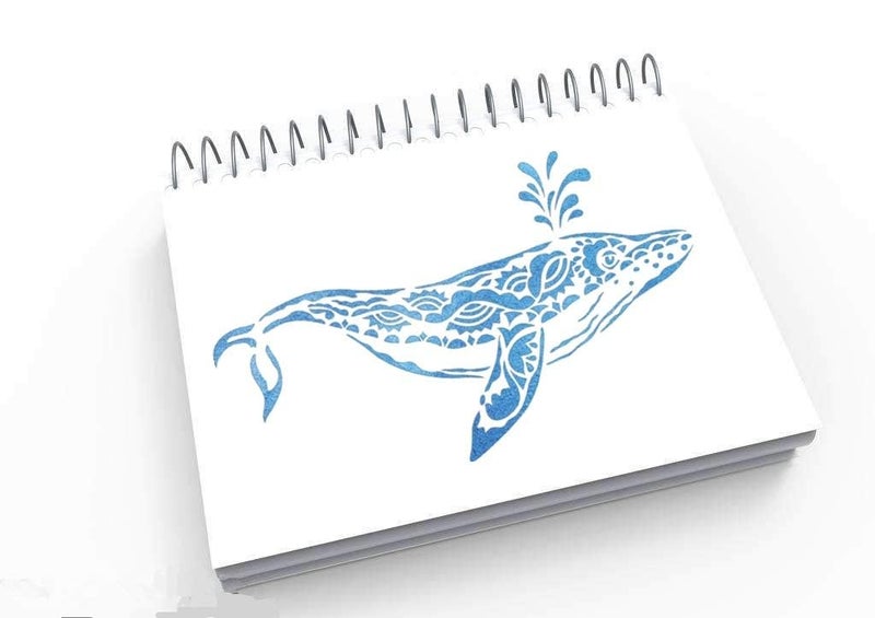 OBUY Lion Deer Tiger Wolf Whale Horse Animal Stencils for Painting on Wood, Fabric, Walls, Airbrush + More | Reusable Mylar Template (Whale) - Image 3